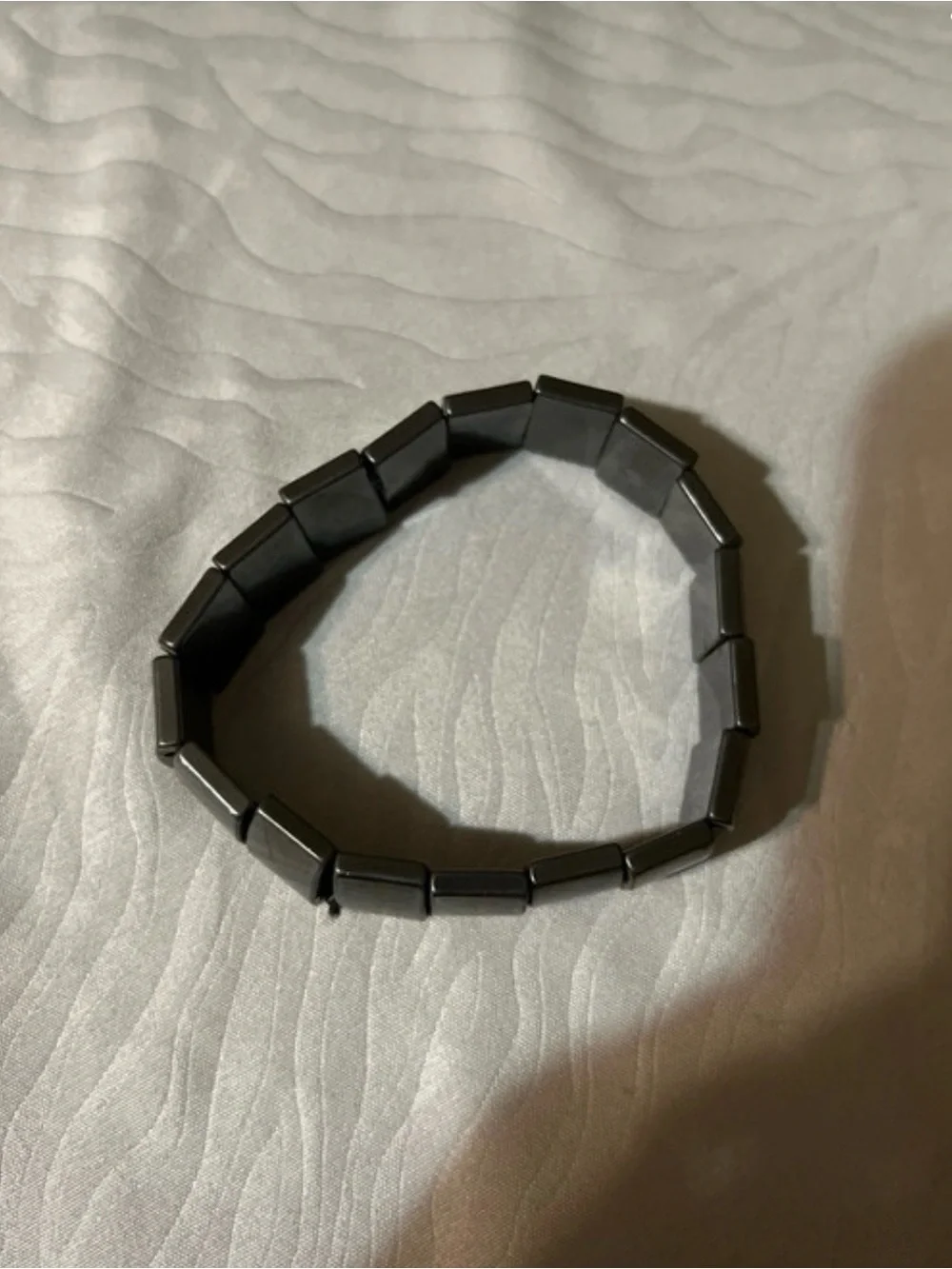 Hematite Stacked Black Bracelet